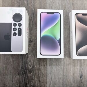 Apple iPhone boxes Apple TV box